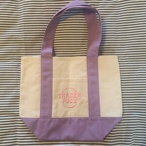 NWOT Trader Joe’s Mini Canvas Tote Bag in Lavender 💜